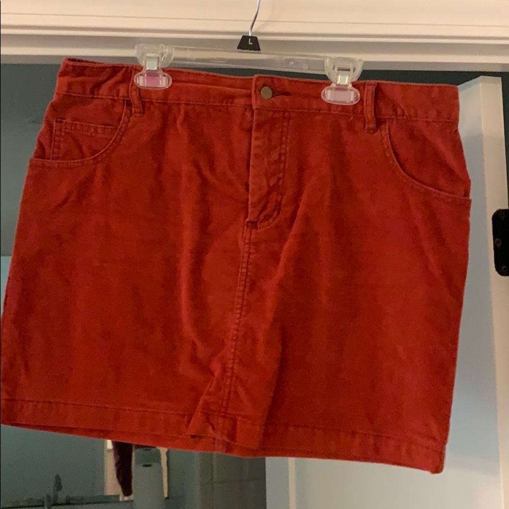 Burt orange corduroy mini skirt
